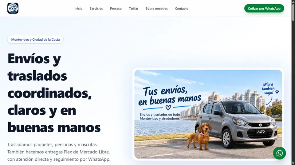 FyV Traslados: portada, servicios y consulta por WhatsApp