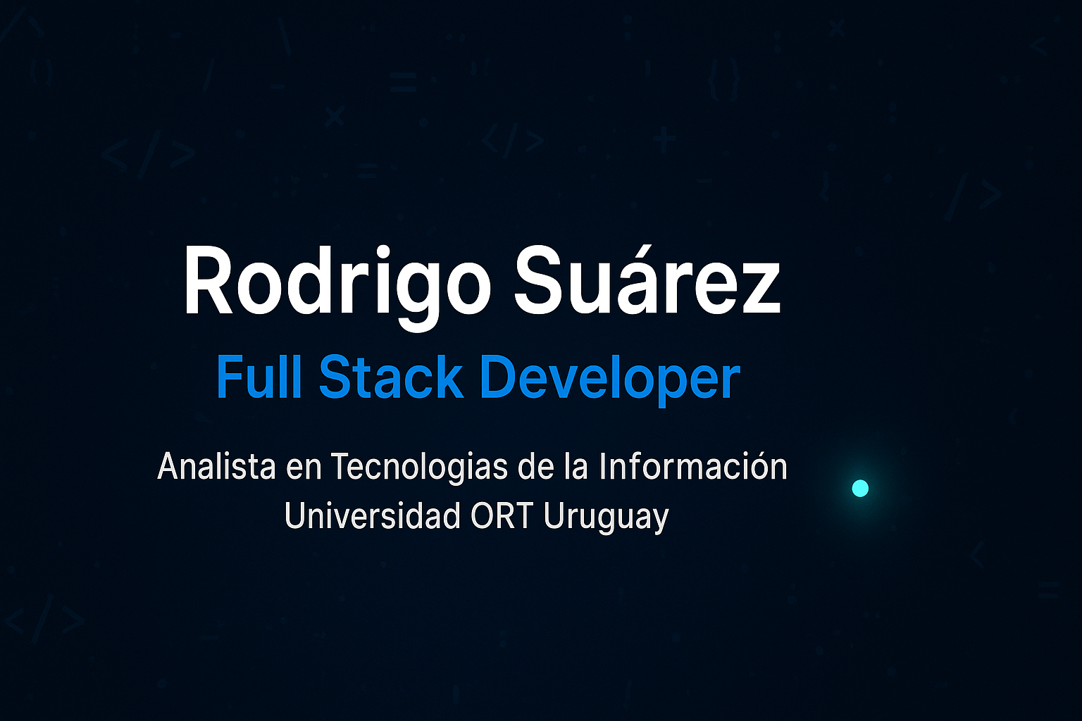Rodrigo Suárez | Portfolio de Desarrollo y Big Data